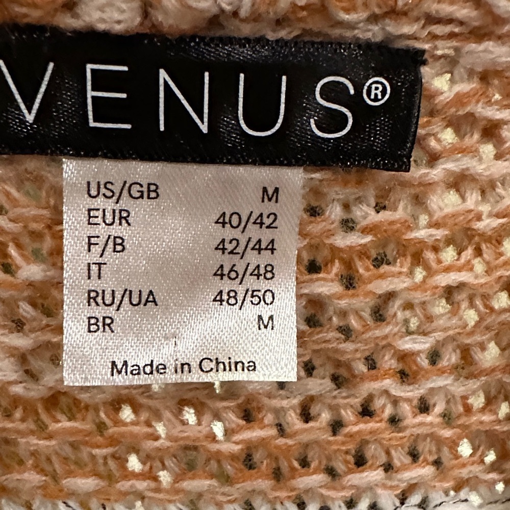 VENUS Women's Striped Cardigan - peachy pink and White - Picture 2 of 3